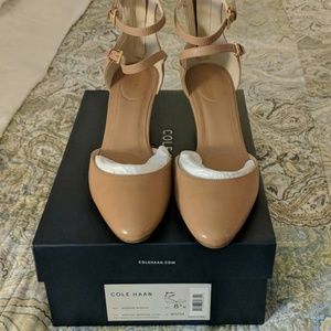 Gorgeous Cole Haan strappy nude wedge